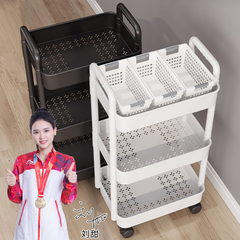 厂家小推车置f物架落地多层卧室卫生间婴儿用品收纳架厨房可移动