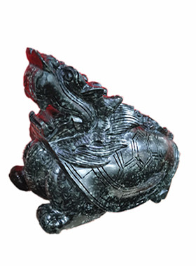 天然独山玉龙龟摆件子母龙龟现代家居客厅电视柜简约摆放朋友礼物