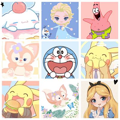 速发.Cartoon Painting By Numbers For Kids Coloring 20*20cm F