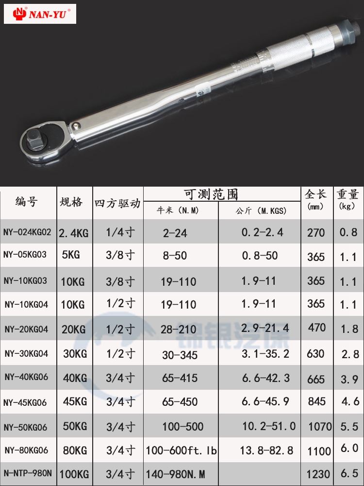 速发。南豫扭力扳手公斤扳手力矩扳手预置可调式高精度扭矩扳手