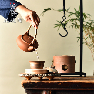 烧炭炉围炉煮茶碳烤炉小火炉木炭橄榄炭煮茶器家用烧水提梁壶煮茶