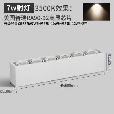 爆品斗豆胆灯格栅燈多头明装方形吸顶COB客厅筒灯盒子灯白色现货