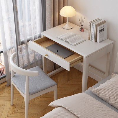 北欧实木白色书桌小户型梳妆台长60/70CM现代简约学习办公电脑桌