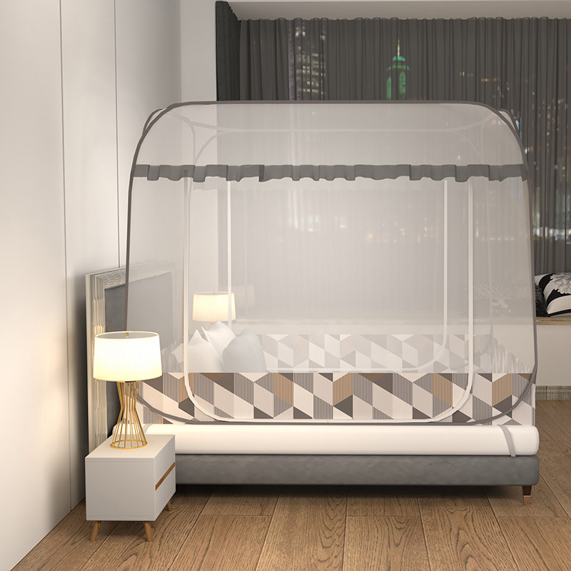 免安装蚊帐1.5米床防蚊学生宿舍单人上下床1.2折叠家用1.8m蒙古包