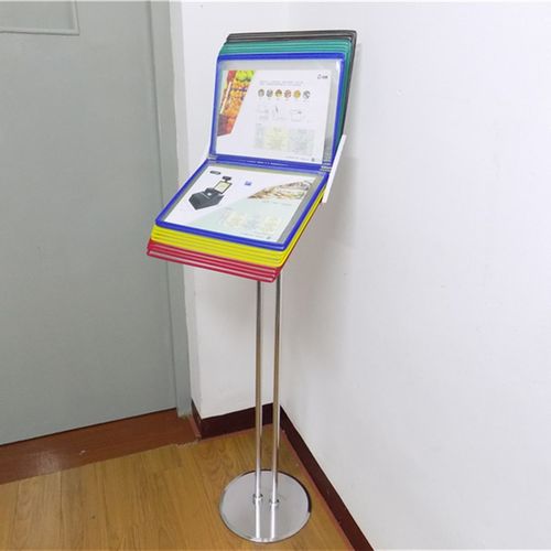 A4落地翻页展示20页立式多页资料册展示资料文件夹文件架 广告车