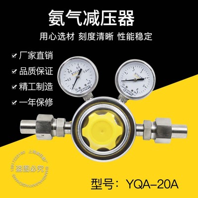 推荐YQA-20 20A管道式带双表头氨气减压阀上海管道减压器减压表减