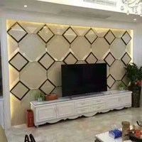 新款工藝金鑲瓷 客廳電視背景墻 五金配件水刀鑲嵌爆米花微晶磚