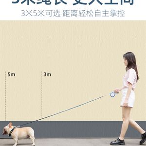 狗狗牵引绳遛狗溜猫小型犬网红绳子牵狗绳中型犬泰迪带自动可伸缩