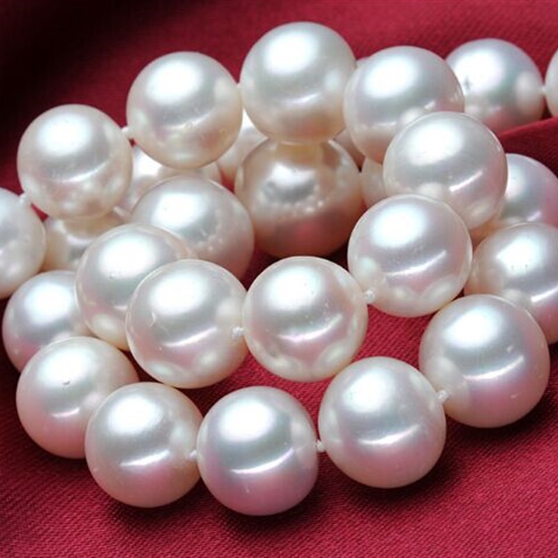 天然淡水珍珠e粉项链锁骨正圆强光送妈妈佳品显贵气百搭925银扣