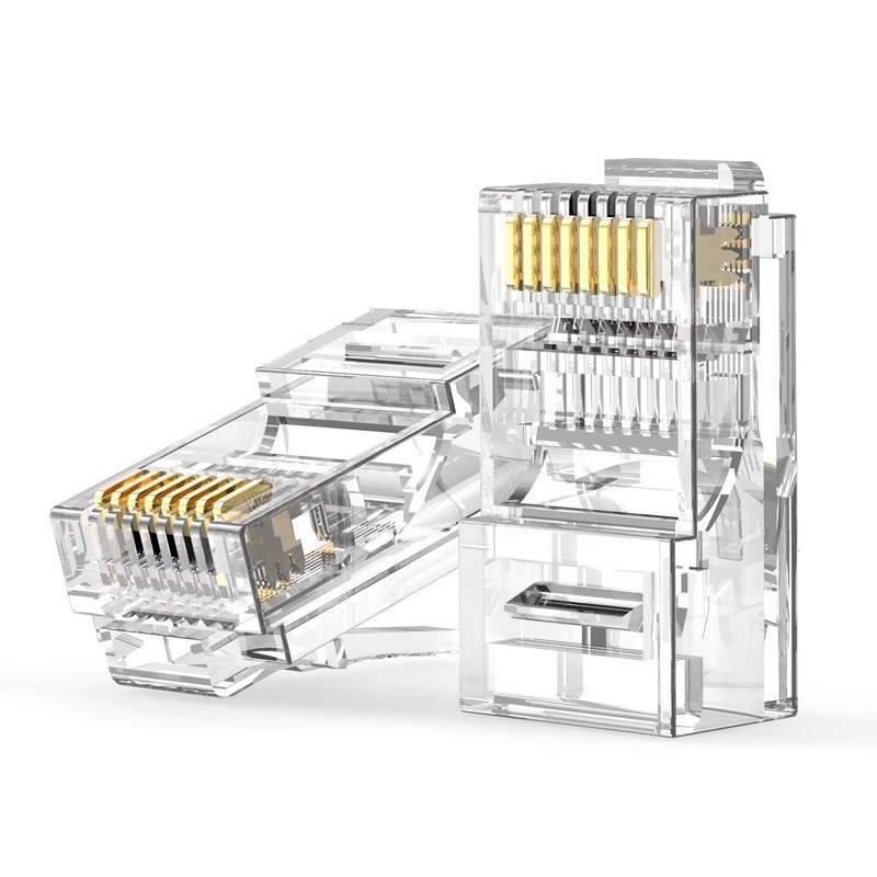 8P8C超六类UTP网络网线RJ45水晶头三叉纯铜6类非屏蔽水晶头CAT.6E