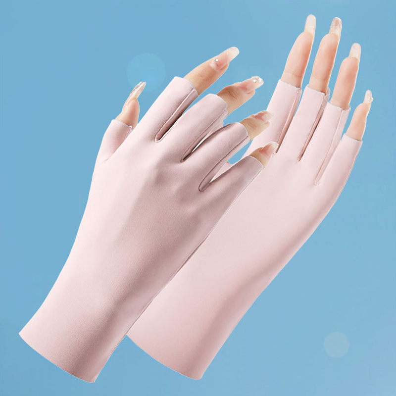 推荐Summer Ice Silk Half Fingers Gloves Women Breathable Thi 服饰配件/皮带/帽子/围巾 手套 原图主图