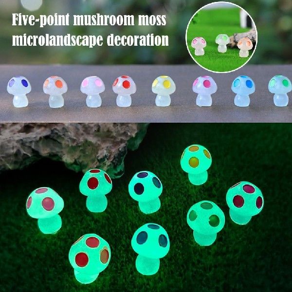 1po Colorful rlcwing Tiny MushGooms Mini VFigurines