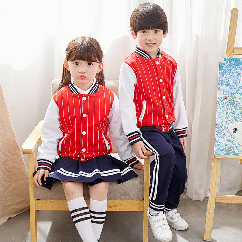 幼儿园园服春秋装三件套儿童棒球服运动学院风班服小学生校服套装