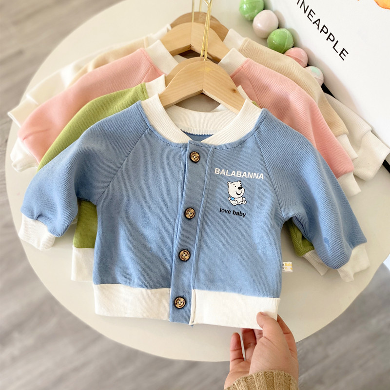现货婴儿衣服纯i棉开衫小外套春装春秋男童女宝宝儿童小童幼儿休