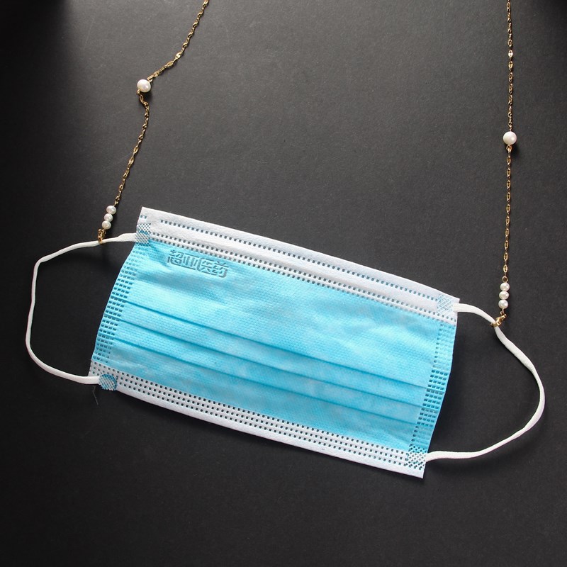 淡水珍珠不锈钢口罩链条老花镜眼镜链G女挂脖挂绳防滑防丢耳机链