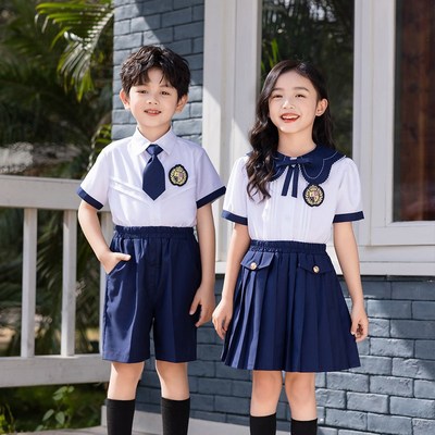 英伦学院风幼儿园服大班毕业演出服夏季新款男女童班服小学生校服