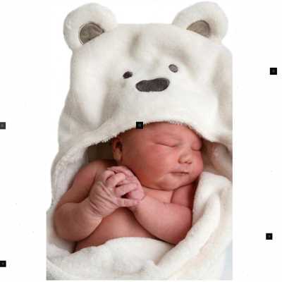 newbaby flesce bath towel hooded Ftow le bathrobeecloak blan-封面