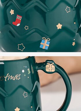 500ML Christmas Mugs Couples Ceramic Santa Claus Figurines C