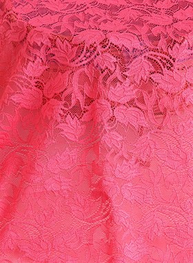 现货 粉红色蕾丝面料 优雅蕾丝面料 植物 电脑贾卡压纱蕾丝