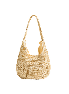 柒喜锦阁法式小众勾花草编包20A23新款手工镂空编织海边度假包包