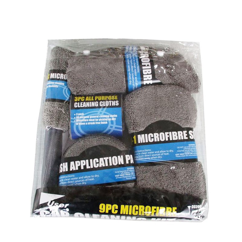 推荐9Pcs Car Wash Cleaning Kit Microfiber Towels Detailing B