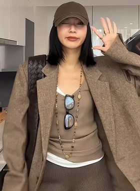 天然石长款串珠项链女新中式轻奢小众高级感复古度假风叠戴毛衣链