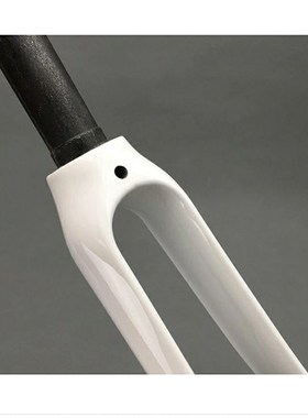 速发无标白色/红色公路自行车全碳纤维前叉700C前叉轻量化破风前