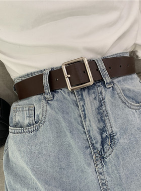 现货PU Lceather Belts for Women Square Buckle Pin Buckle Jea