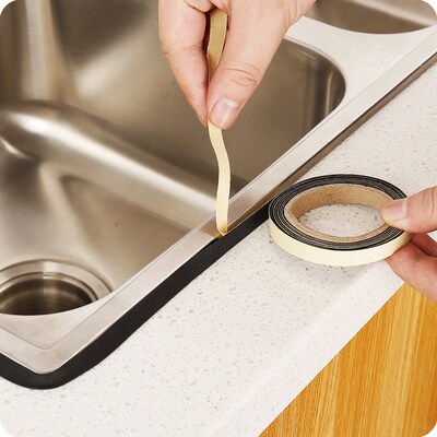 Kitchen gas counter cooktop gap mold mildew moisture tape, s