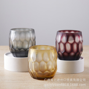 高亿新品玻璃花瓶刻磨花瓶家居摆件样板间装饰品