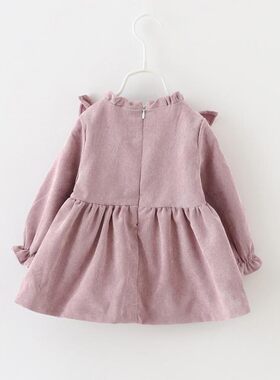 女童连衣裙秋冬加绒裙子婴儿韩版女宝宝公主裙1-2-3-4岁0冬装洋气