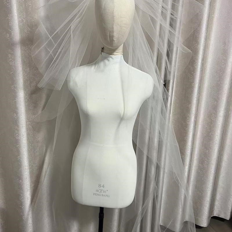 头纱摄影样片头饰新娘结婚蓬蓬双层超仙森系网红拍照道具简约长款