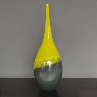 手工花软装 式 饰摆件玻璃花瓶c新品 形 创意几何家居装 艺术美彩色