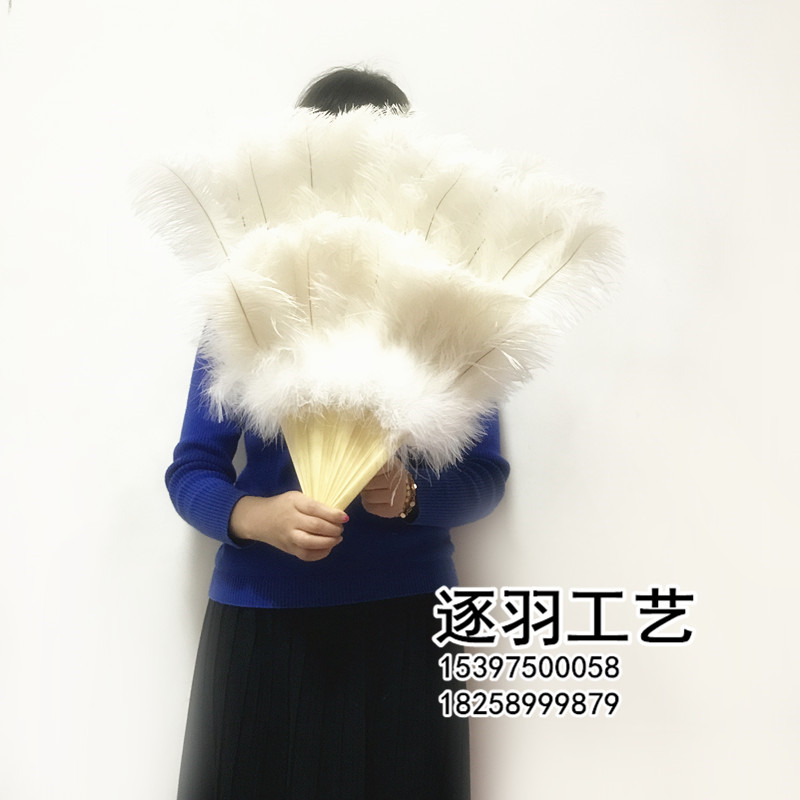 白色双层鸵鸟羽毛扇子  酒吧夜店舞蹈走秀舞台表演羽毛扇子,家居饰品,工艺扇/团扇/喜扇/折扇,淘宝优惠券,粉丝福利购,淘宝优惠卷