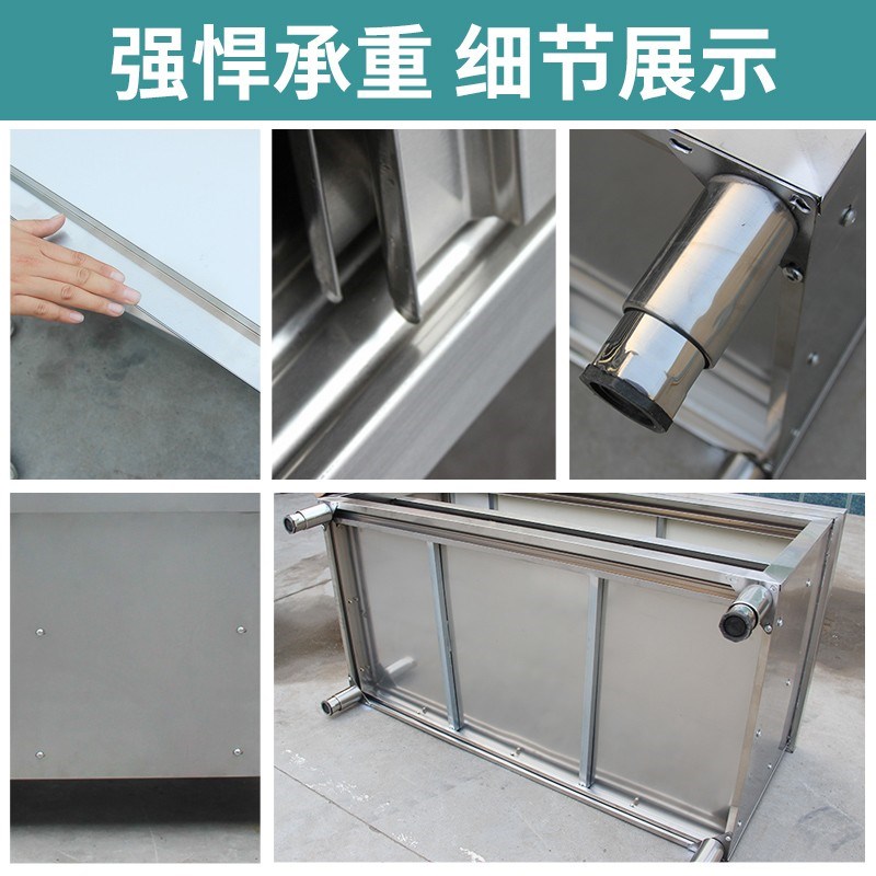 304不锈钢f工作台厨房操作台储物柜切菜桌拉门案板商用台面案板柜