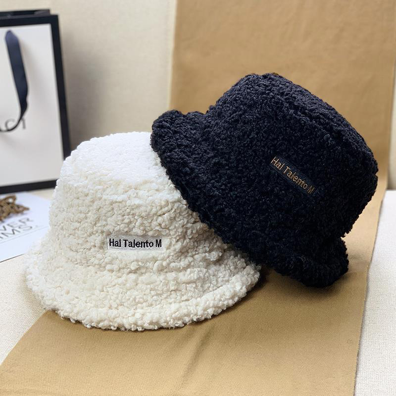 速发Autumn Winter Lambswool faux fur Bucket Hat bob Women Ko