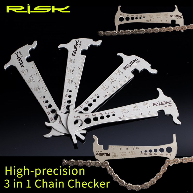 Risk 3 In 1 Bicycle Chain Checker MTB Road Bike Gauge Tool W
