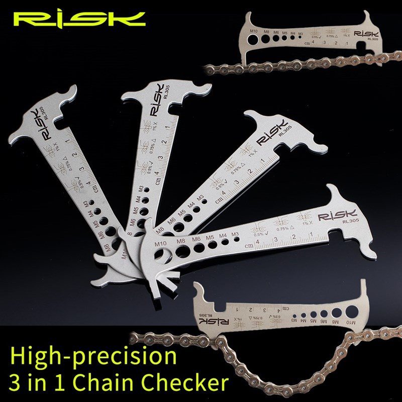 Risk 3 In 1 Bicycle Chain Checker MTB Road Bike Gauge Tool W 电子元器件市场 外设配件 原图主图