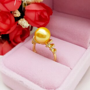 母贝珍珠戒指女 时尚个性 食指指环戒圈装饰网红 百搭天然 送女友