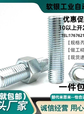 ANSN3/4/5/6/8镀锌粗牙调整螺丝组件带扳手槽型洗边槽PAS06/TBD67