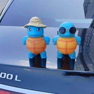 杰尼龟车尾挂件会喷水网红公仔摆件尾部挂件汽车顶部玩偶车载好物