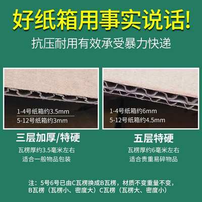 纸箱50个/组 3-12号邮政纸箱快递打包纸盒子包装箱子可定做