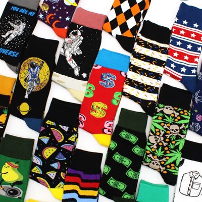 网红Mens Socks Cotton colorful Funny Sock Winter Warm long M