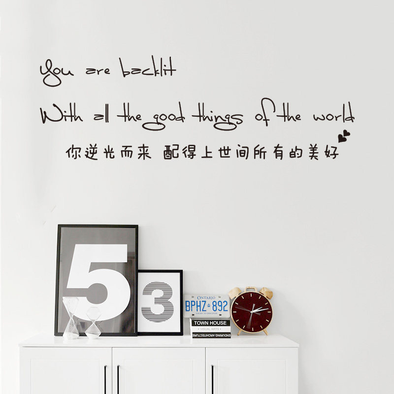 定制3d立体亚克力创意轻奢墙面装饰字客厅卧室电视墙贴你逆光而1