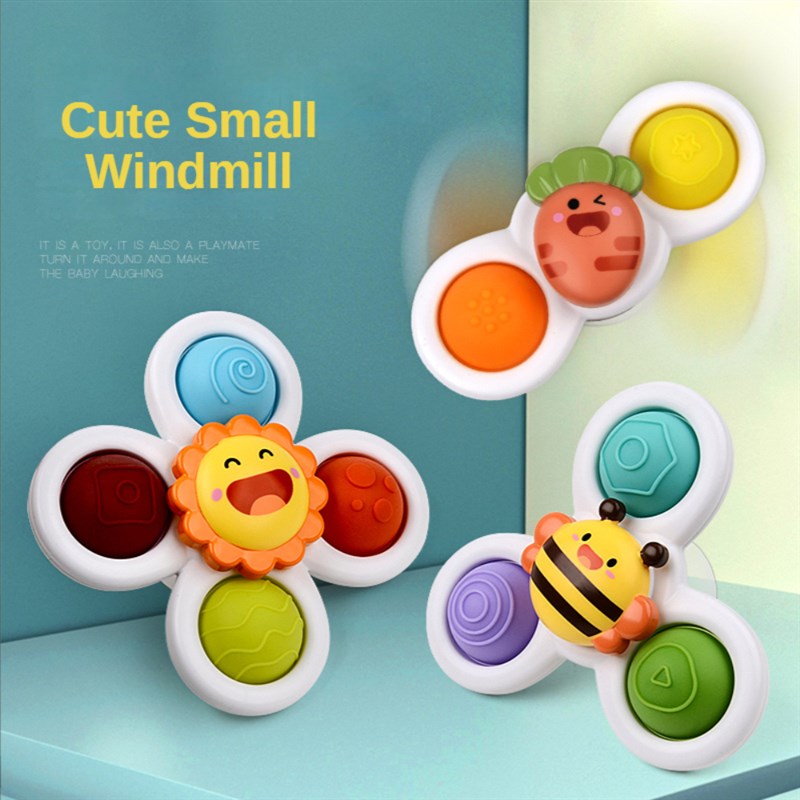 速发3pcs Child's Bathroom Bath Toys Fingertip Fun Spinning T