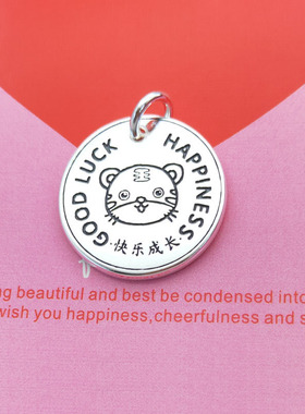 定制项链吊坠单坠999纯银牌图案文字雕刻男女情侣生肖银饰