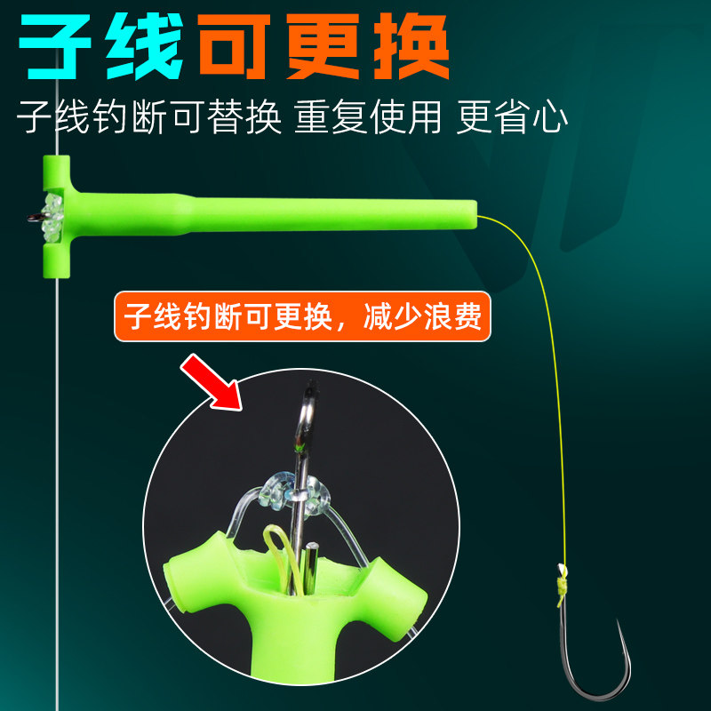 防缠绕串钩线组白条专钓s黄辣丁翘嘴专用丸世鱼钩路亚海杆抛竿钓