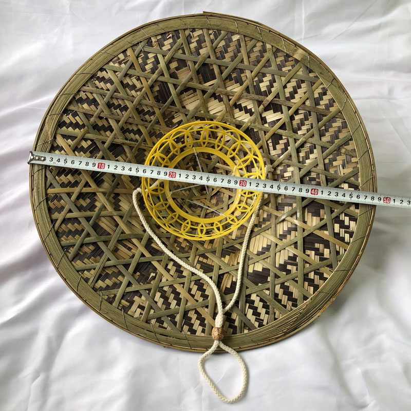 现货大沿斗笠手工竹编鱼帽大檐遮阳帽草帽装饰舞蹈道具钓鱼帽男斗