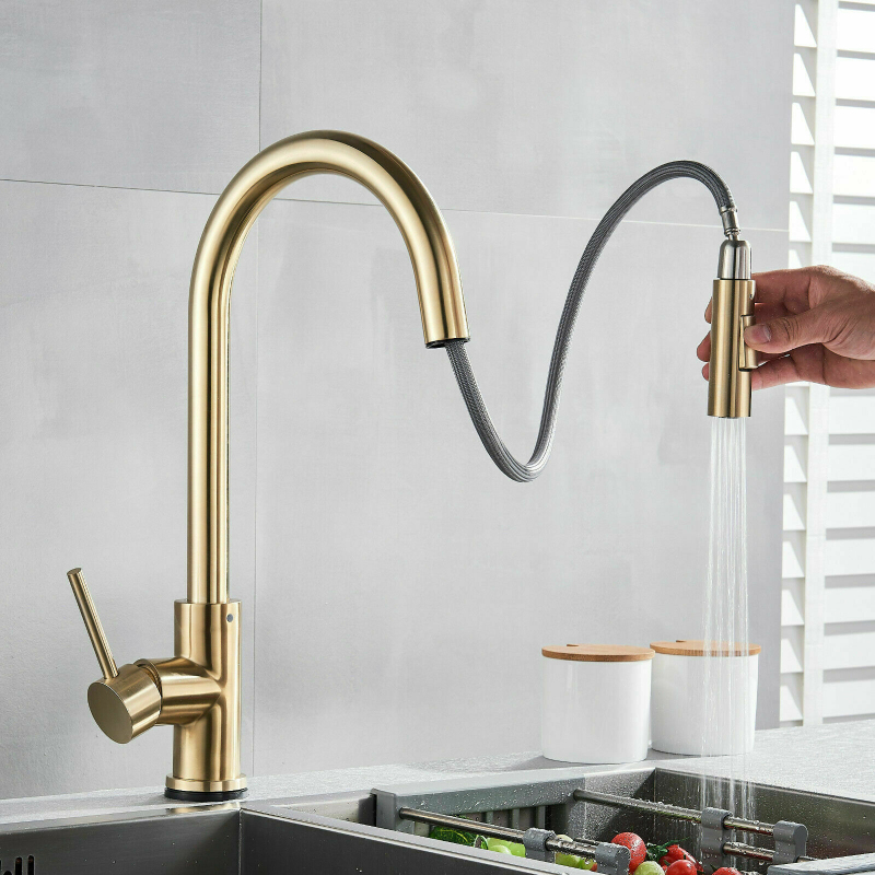 Pull-ott sensor kiuchen faucet brushed goldes nsitiXve touch 包装 纸自封袋 原图主图