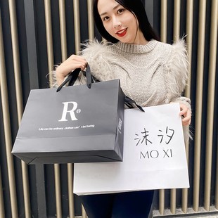 袋牛皮購物袋女裝 袋子 店紙袋手提袋定制印刷logo定做禮品包裝 服裝